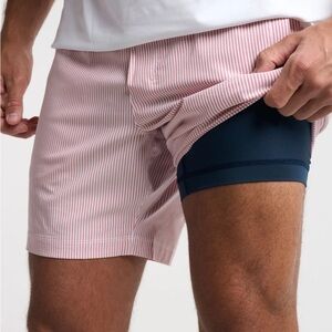 Men's Birddogs Striped Shorts Red White Boom Boomstick SZ L Extend 9” Beach EUC